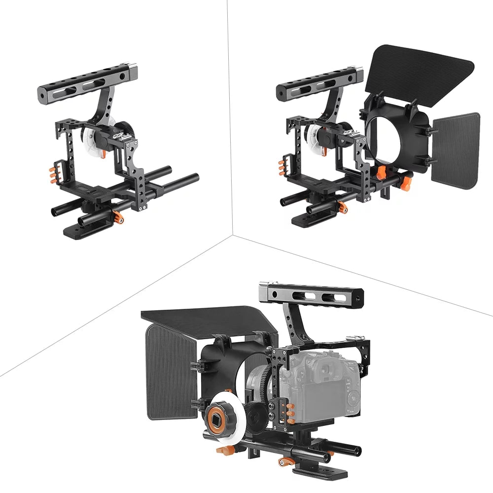 Moobody C500 Aluminum Alloy Camera Camcorder Video Cage Rig Kit Film Making System w/ Matte Box for GH4 Replacement for A7S/A7/A7R/A7RII/A7SII/A7IV ILDC Mirrorless Camera