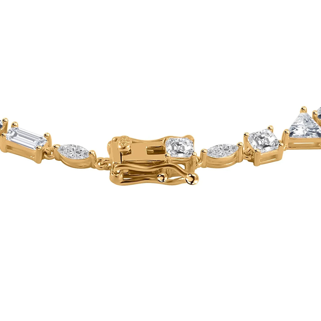 Shop LC Lustro Stella Cubic Zirconia CZ Marquise 925 Sterling Silver Vermeil Yellow Gold Plated Bracelet for Women Jewelry Size 8" Ct 10.66 Birthday Mothers Day Gifts for Mom
