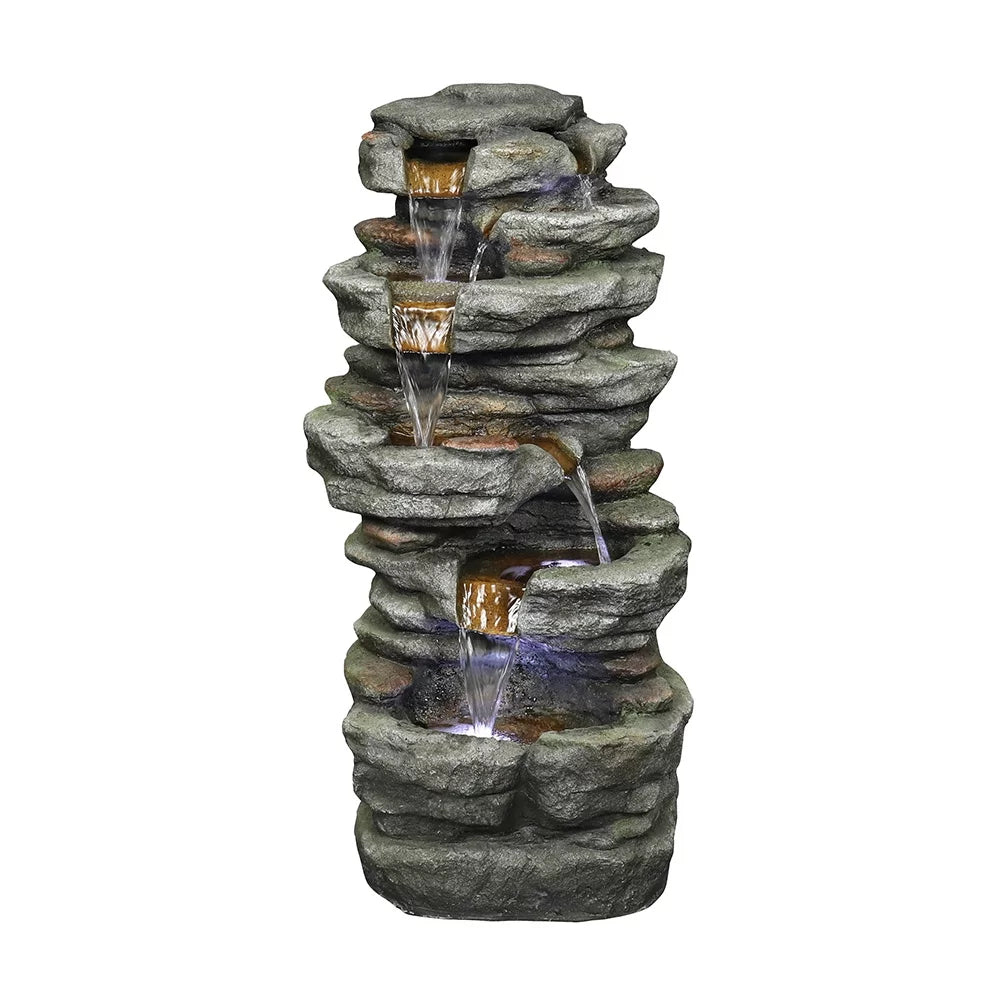 32.6inches Rock Liquid Fountain with Led Lights