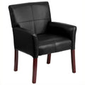 Kingfisher Lane Executive Side Guest Chair in Black with Mahogany Legs
