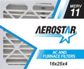 Aerostar 16x25x4 AC and Furnace Filter - Merv 11, Box of 1