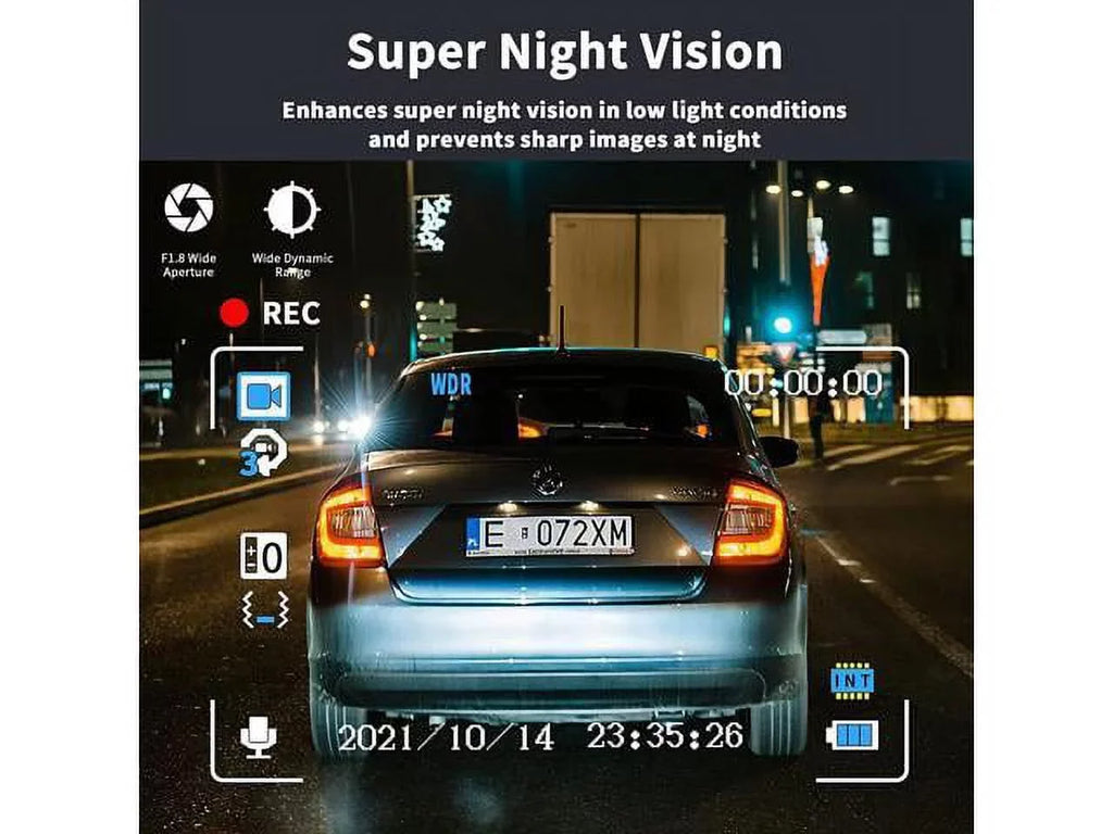 Dash Cam 1080P Full HD, 2 Mounting Options, On-Dashboard Camera Video Recorder Dashcam for Cars with 3" LCD Display, Night Vision, WDR, Motion Detection, Parking Mode, G-Sensor, 170° Wide Angle