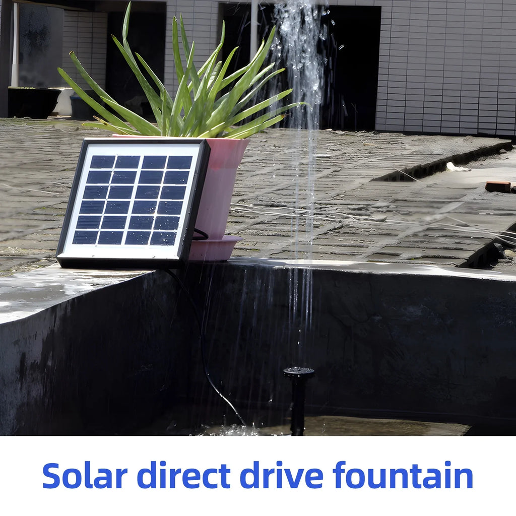 Fountain,And Stakes Solar Rate Submersible Fluid With 8 Nozzles Pump With 8 Powered Pond Pump 160l/h Rate Nozzles 9.84ft Fluid Pond/pool/fish Stakes Solar Powered 1.5w Pond Pond Dsfen