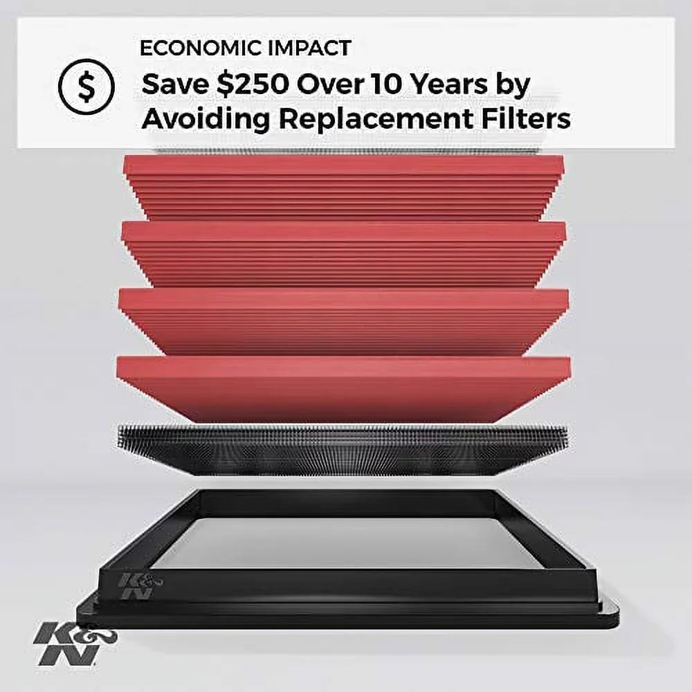 K&N 33-2260 Engine Air Filter: High Capability Premium, Washable, Replacement: 2001 - 2014 Toyota/Lexus (Kluger, Highlander, Camry Hybrid, Sienna, Alphard, Solara, Wisdom, ES 300, RX 300)