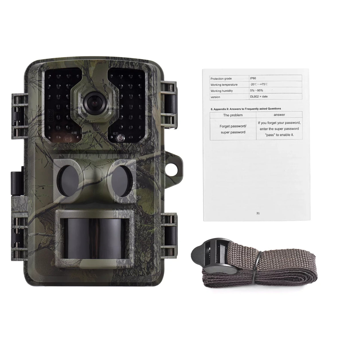 GoolRC 4K Trail 16MP Wildlife Tracking with 2.0 Inch TFT Color Display PIR Sensors 0.5s Trigger Time Supports Infrared Motion Activated IP66 Fluid