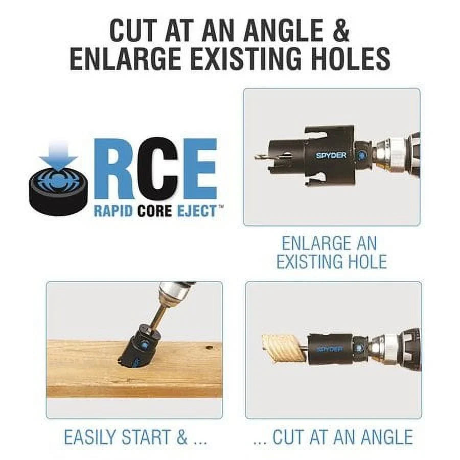 Spyder 600034H 3 in. Rapid Core Eject Tungsten Carbide Tipped Hole Saw, Black