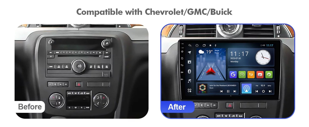 2+32G Aumume 10.1 inches Android 10 Double Din Car Stereo for Chevrolet/GMC/Buick IPS Monitor Monitor Car Radio with Carplay & Android Auto Support Backup Camera GPS Navi FM BT