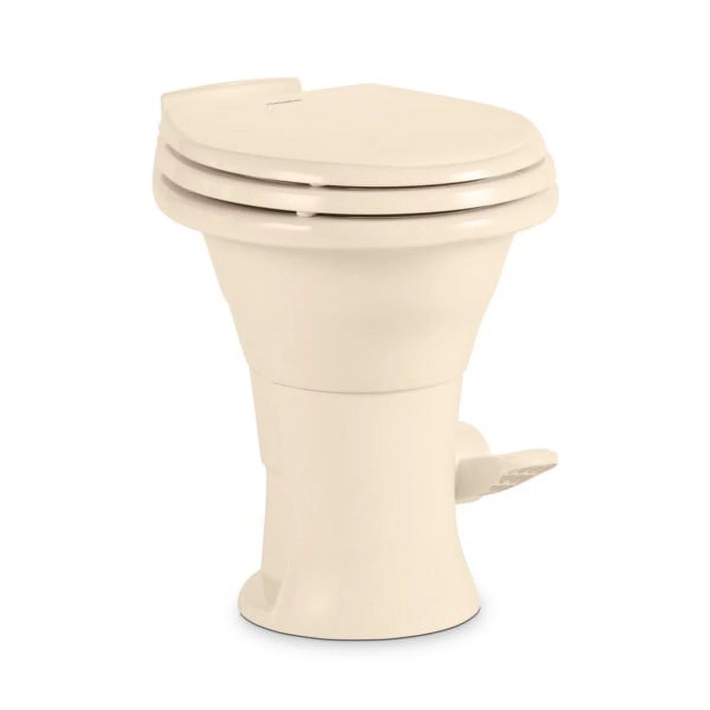 Dometic 310 Standard Toilet - Oblong Shape, Lightweight and Efficient Flush with Pressure-Enhanced PowerFlush and Slow Close Seat Cover - Perfect for Modern RVs
