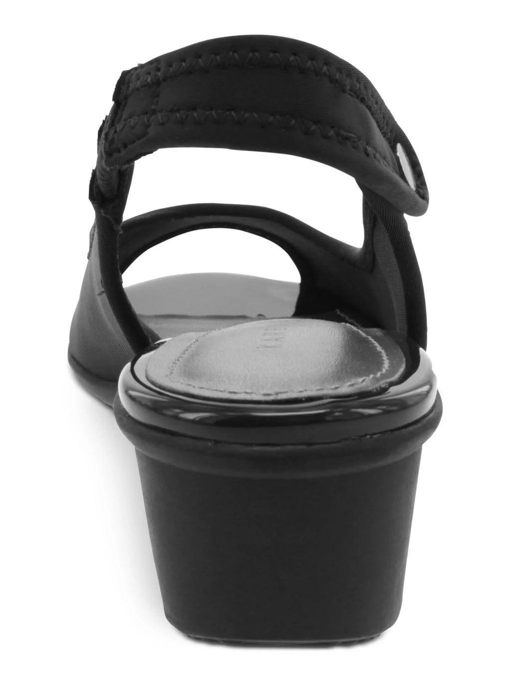 KAREN SCOTT Womens Black Goring Cushioned Studded Yameen Peep Toe Wedge Slip On Heels Shoes 10.5 M