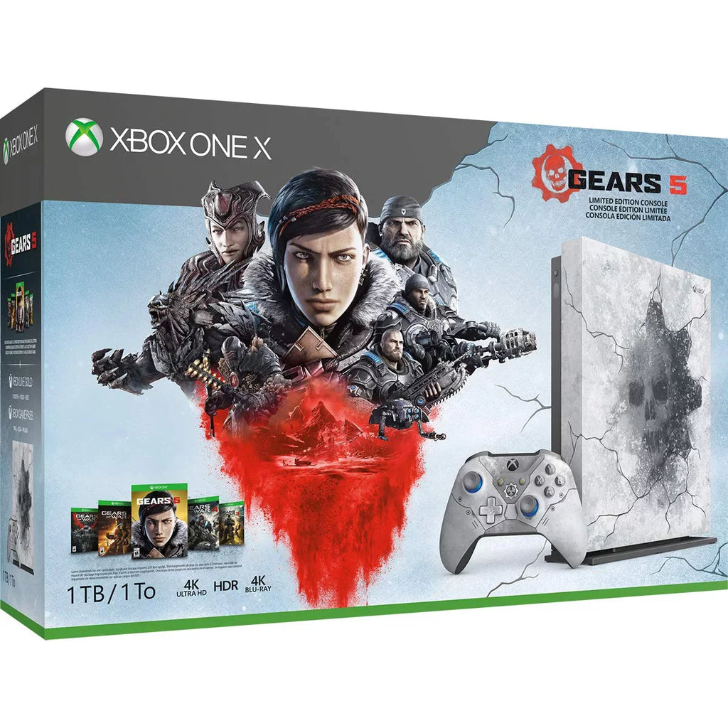 Pre-owned Xbox One X 1TB Gears 5 Limited Edition Console Bundle, White, FMP-00130