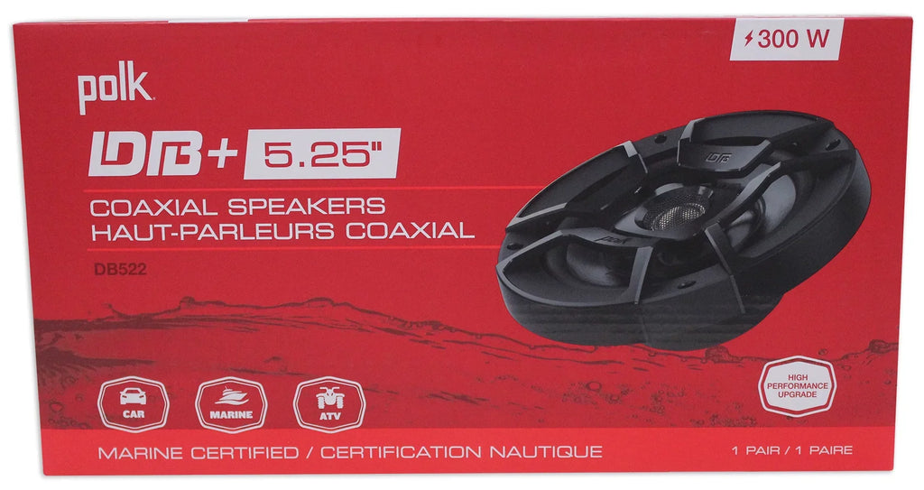 (2) Polk Audio DB522 5.25" 600w Car Audio ATV/Motorcycle/Boat Speakers + Rockmat