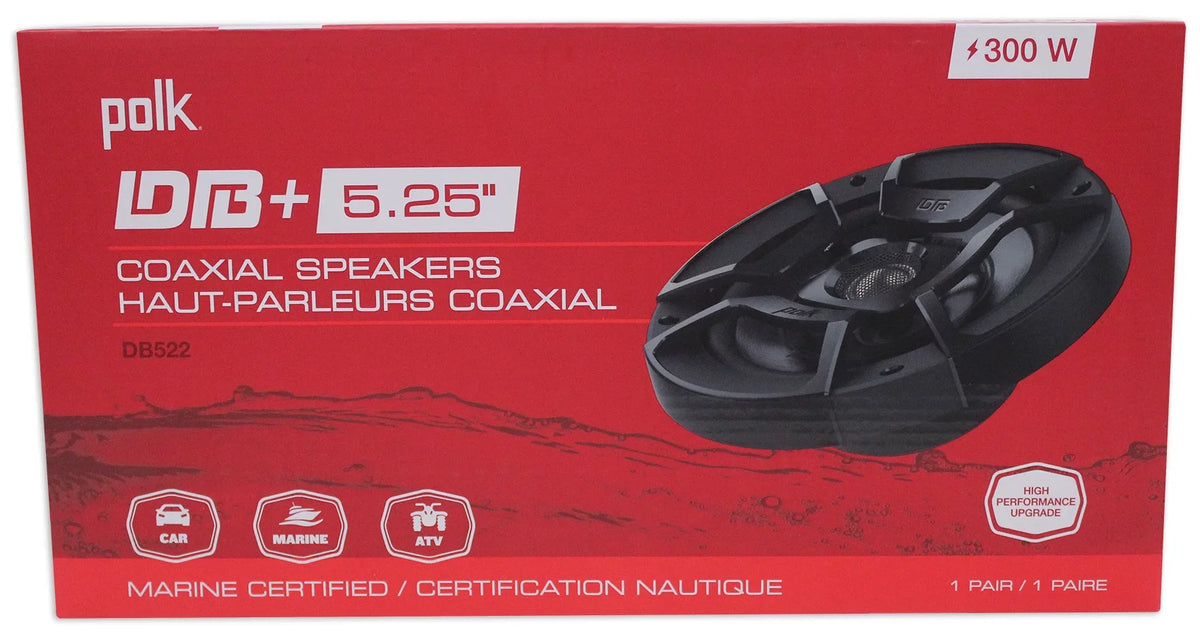 (2) Polk Audio DB522 5.25" 600w Car Audio ATV/Motorcycle/Boat Speakers + Rockmat