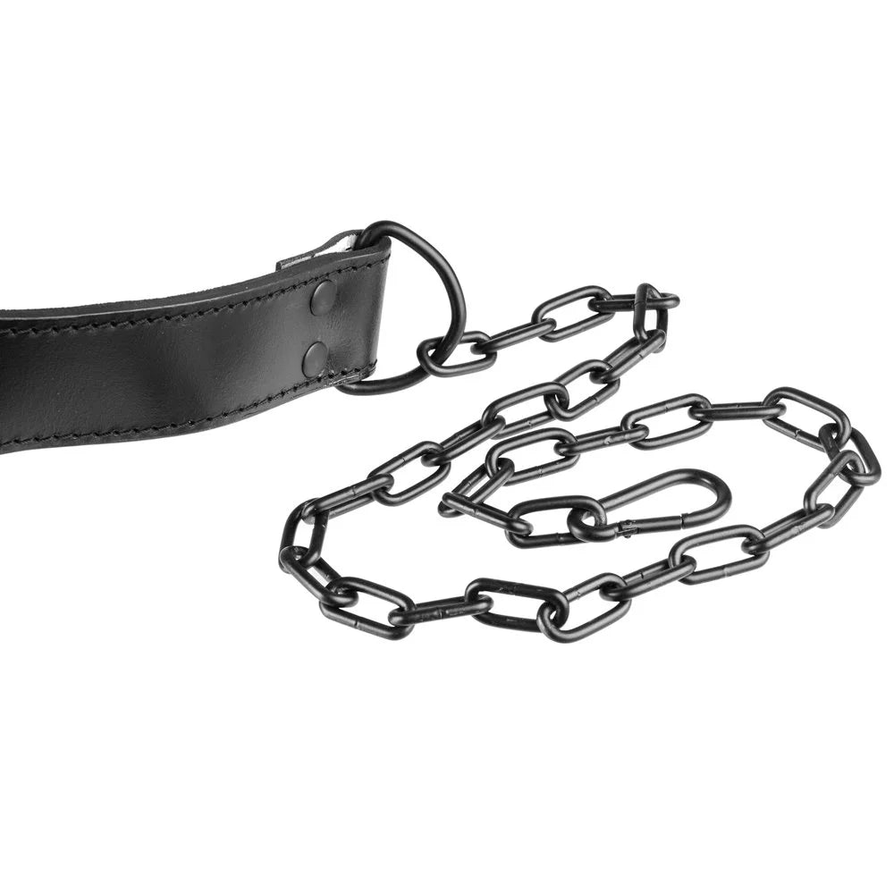 Victor Fitness VFLDB 100% Top-Grain Leather 7mm Thick Dip Belt with Heavy-Duty Steel Chain for Men and Women made with Vegetable Tanned Leather