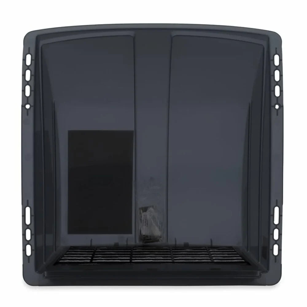 Camco Camper/RV Roof Vent Cover | Features High Flow Ventilation with an Aerodynamic Design, Heavy-Duty UV Stabilized Resin Construction, and Easy Installation | Smoke Grey (40453)