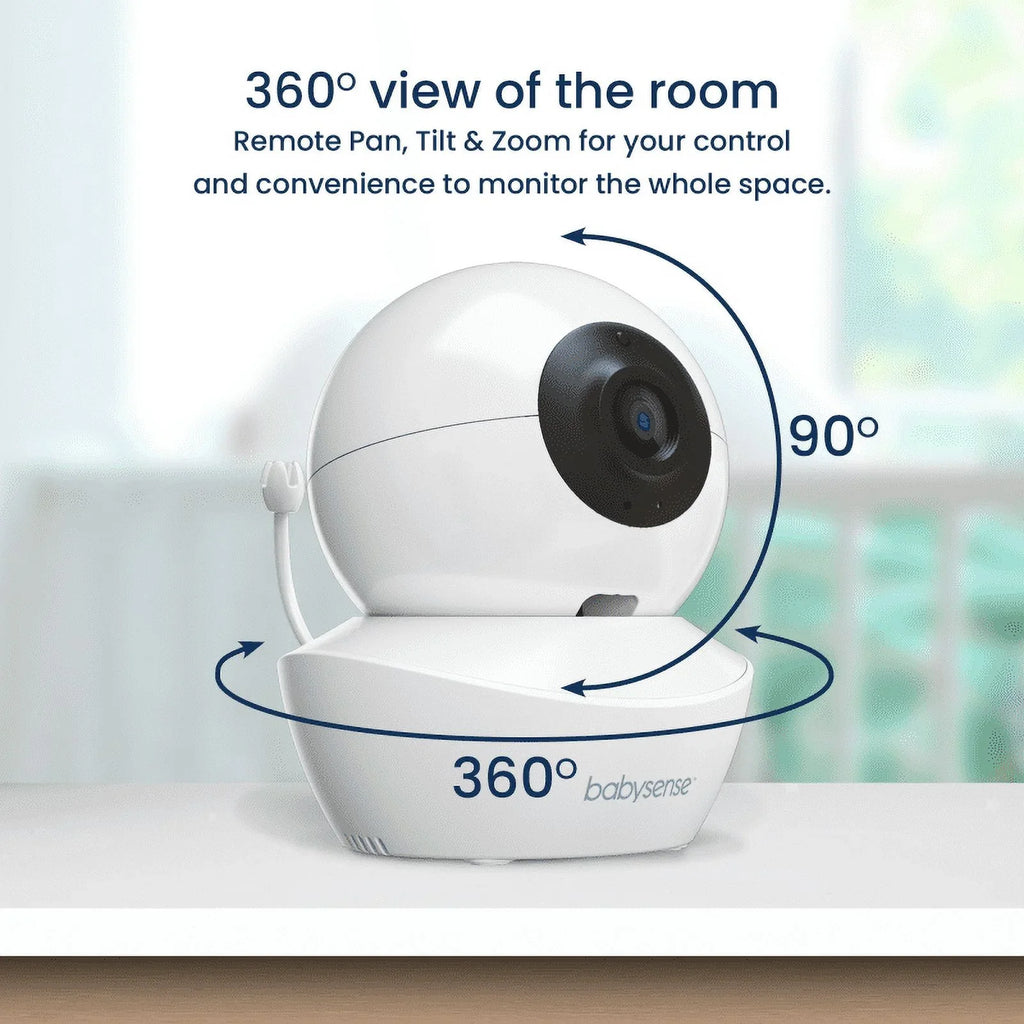 Babysense Split Monitor Video Baby Monitor, 4.3" Display with 2 PTZ Cameras, Long Range, Night Light & Vision, Two-Way Talk, V43