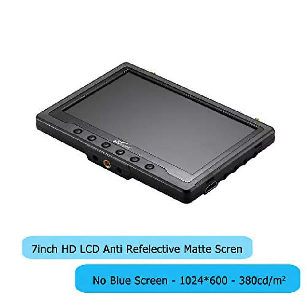 BLACK PEARL 5.8Ghz FPV Monitor Flysight RC801 FPV Diversity Monitor7 Inch FPV Ground Monitor with DVR and HDMI Perfect FPV Capability Monitor for DJI Phantom Drone Inspire (RC801DSMA)
