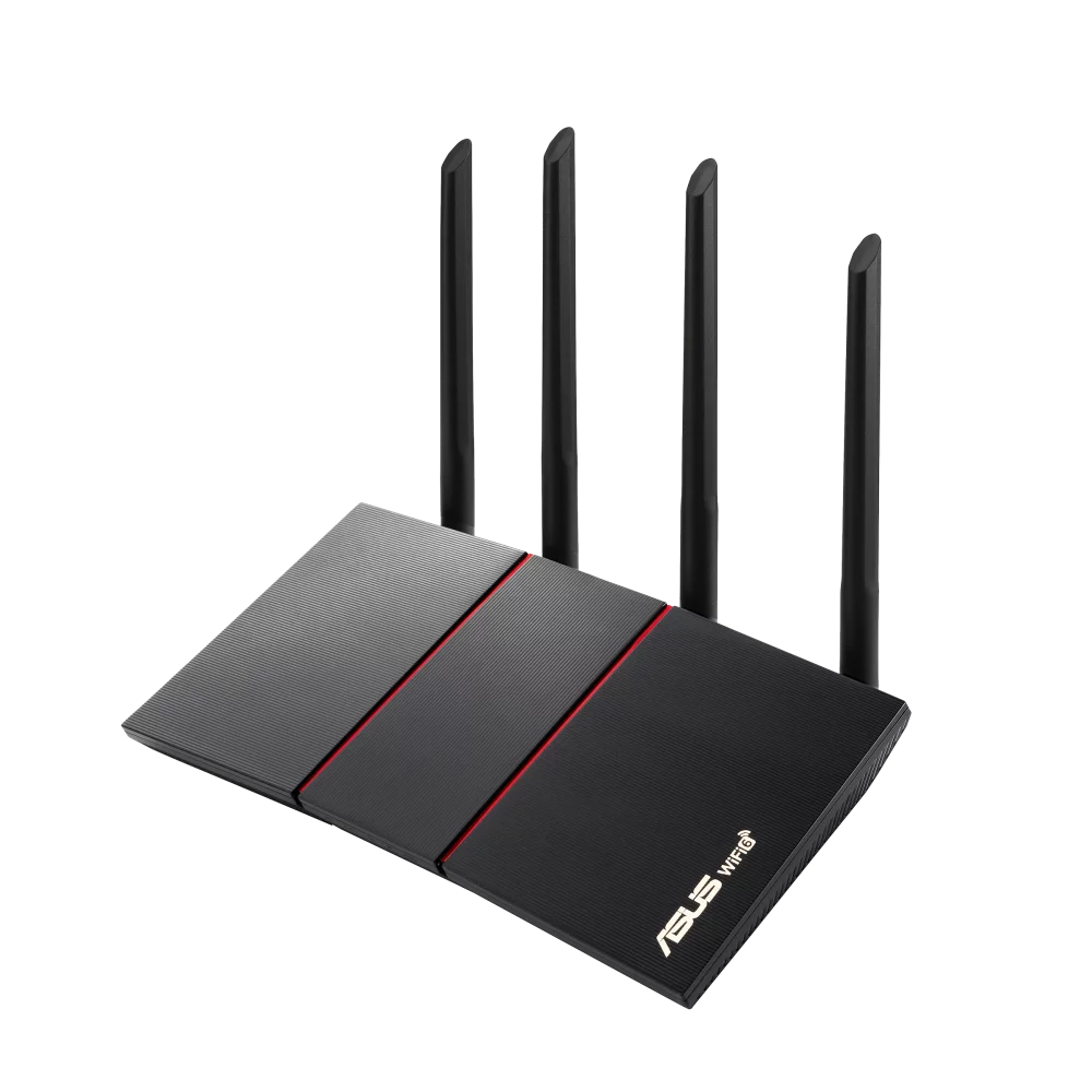 RT-AX55 Wi-Fi 6 IEEE 802.11ax Ethernet Wireless Router - 2.40 GHz ISM Band - 5 GHz UNII Band - 4 x Antenna(4 x External) - 225 MB/s Wireless Speed - 4 x Network Port - 1 x Broadband Port - Gig...