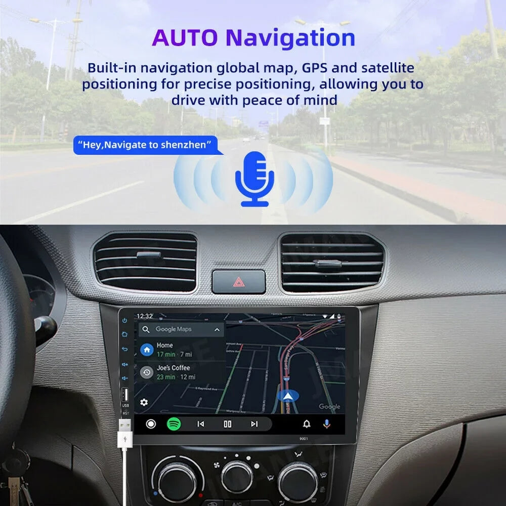 JMANCE MP5 Carplay Android Auto Car Audio GPS 9" Single Din FM Radio with Camera