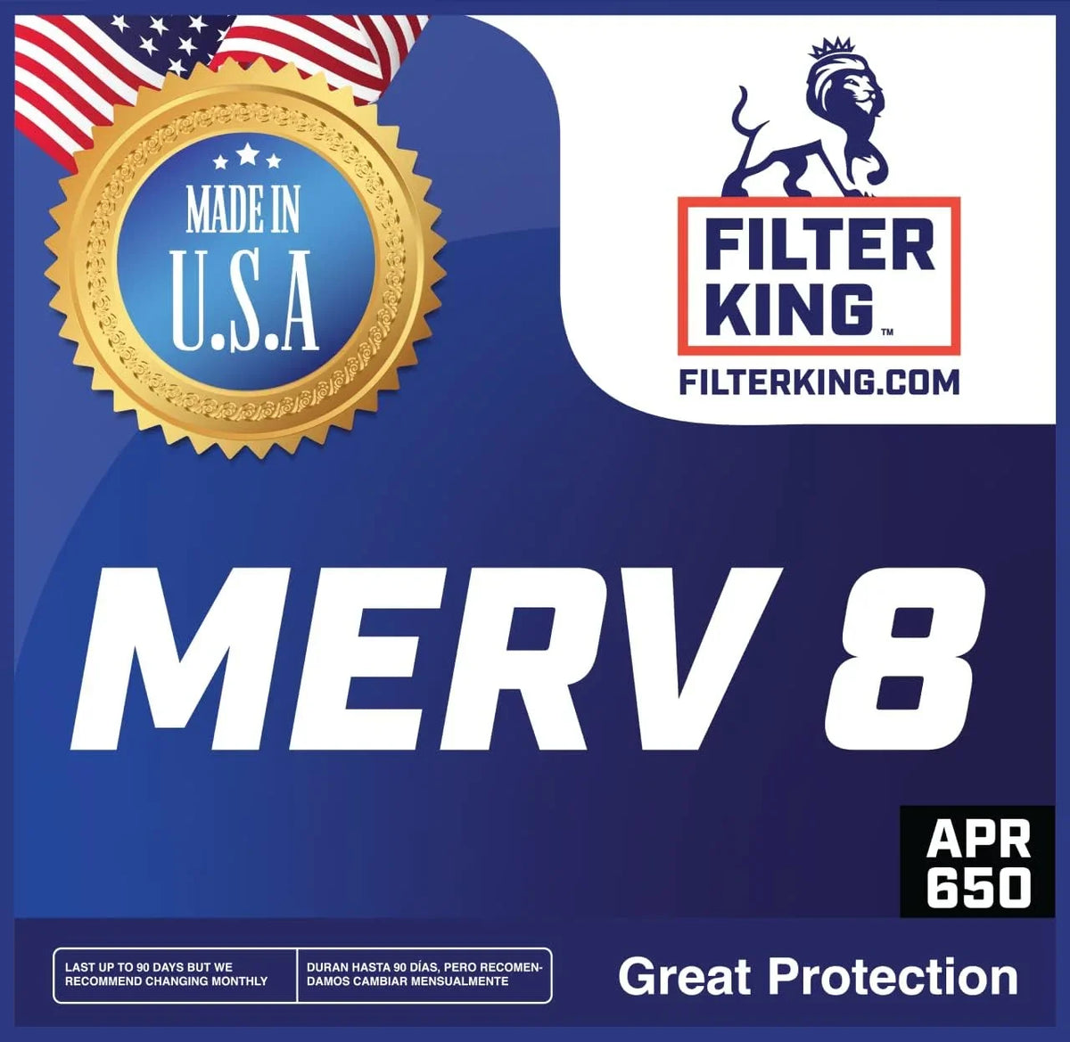 Filter King 4x49x1a Air Filter | 4-PACK | MERV 8 HVAC Pleated A/C Furnace Filters | MADE IN USA | Actual Size: 4 x 49 x .75"
