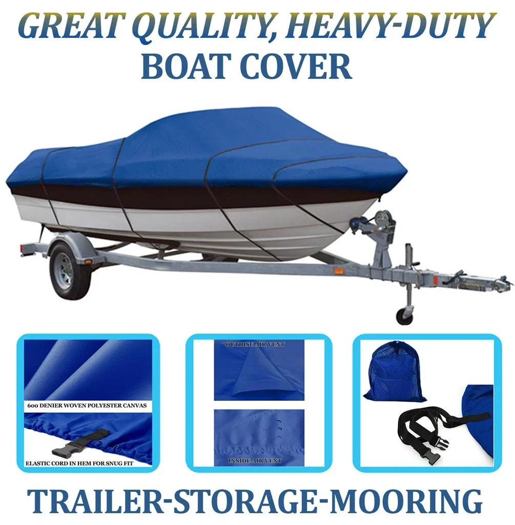 BLUE, GREAT QUALITY BOAT COVER Compatible for TRITON TR-186 PD/PDC 2003-2005