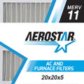 Aerostar 20x20x5 MERV 11, Carrier Replacement Pleated Air Filter, 20x20x5, Box of 2