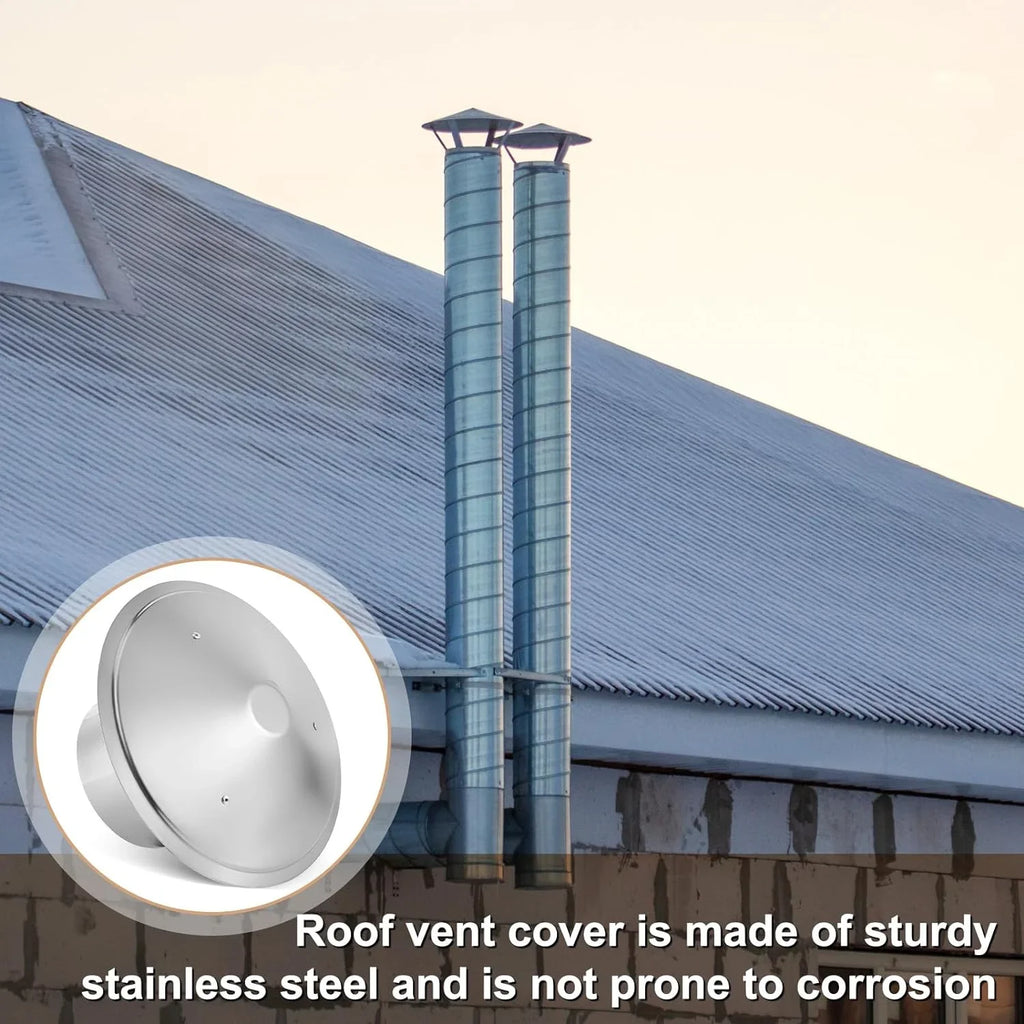 6 Inch Cone Top Chimney Cap Stainless Steel Cone Cap with Display Chimney Cover Outside Roof Silver Fireplace Monitor Cover Exterior Stove Tube Topper for Vent Flue Family Kitchen Cooking