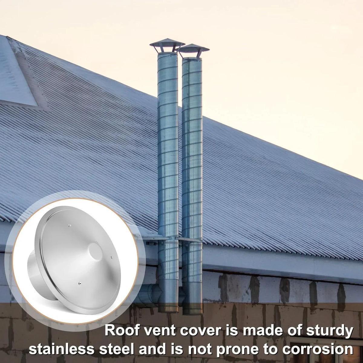 6 Inch Cone Top Chimney Cap Stainless Steel Cone Cap with Display Chimney Cover Outside Roof Silver Fireplace Monitor Cover Exterior Stove Tube Topper for Vent Flue Family Kitchen Cooking