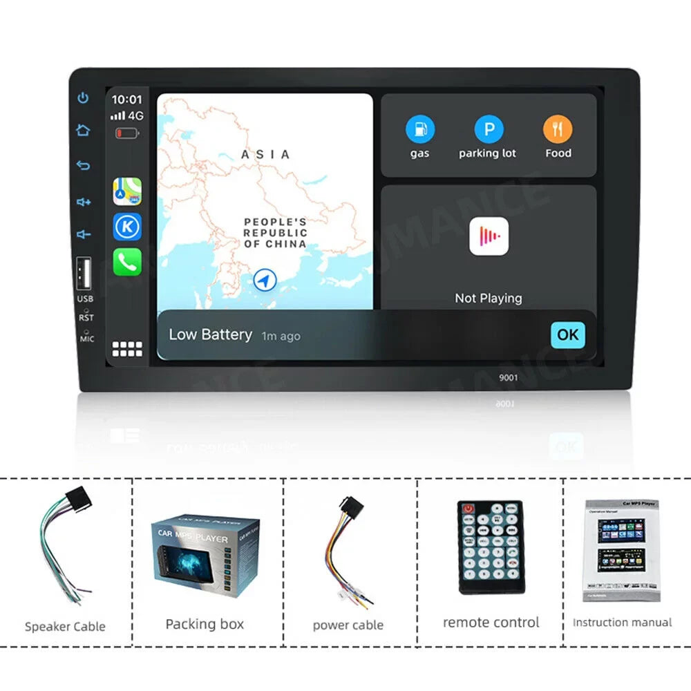 JMANCE MP5 Carplay Android Auto Car Audio GPS 9" Single Din FM Radio with Camera