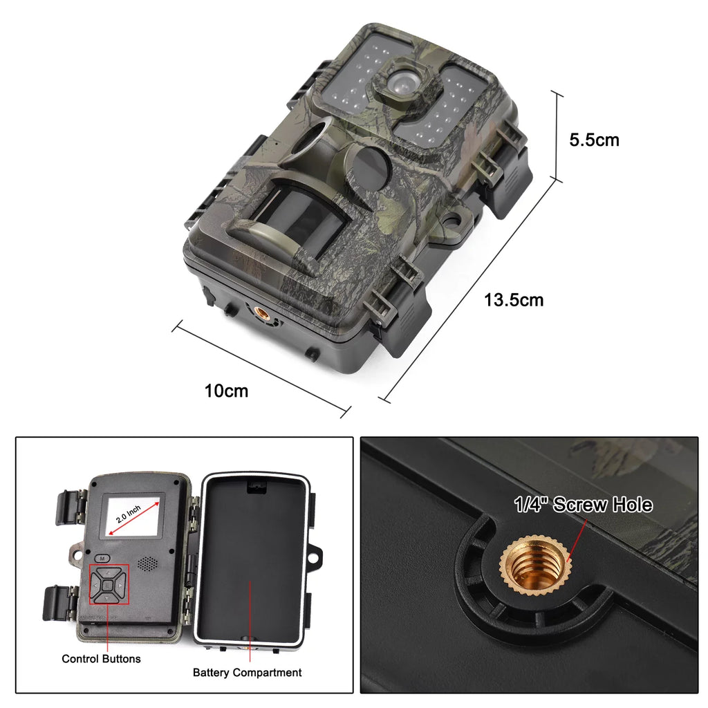 GoolRC 4K Trail 16MP Wildlife Tracking with 2.0 Inch TFT Color Display PIR Sensors 0.5s Trigger Time Supports Infrared Motion Activated IP66 Fluid