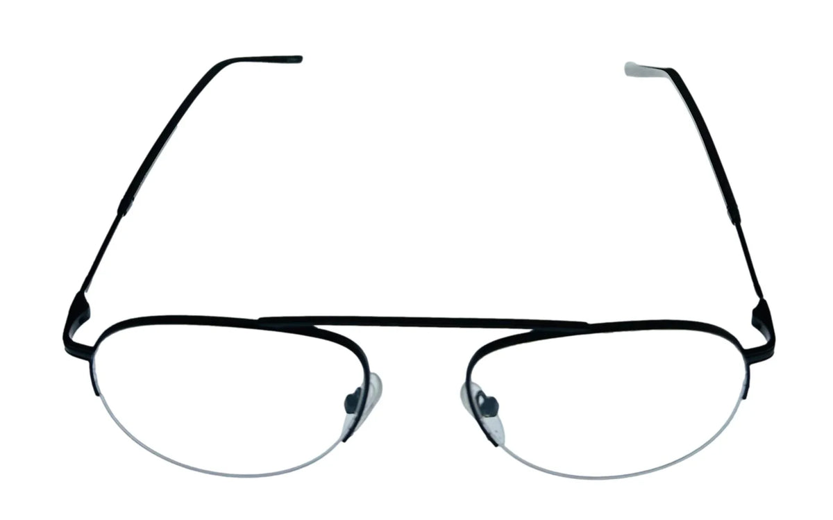 Jones New York Mens Matte Black Rimless Metal Eyewear Aviator Frame. J359. 53mm