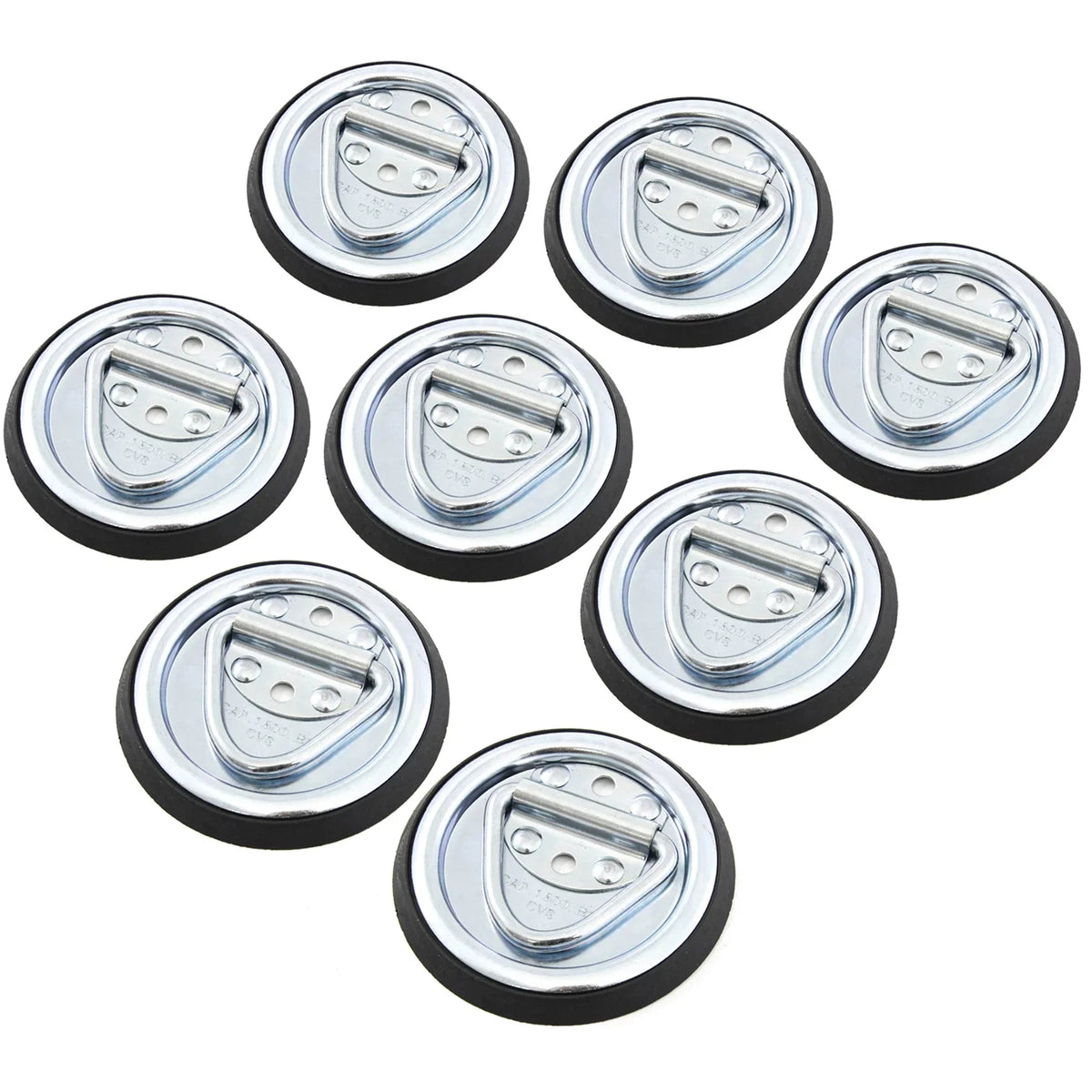 Red Hound Auto 8 Surface Mount D Rope Ring 1/4 inches Tie Down Truck Trailer Cargo Van Point 4 inches Round