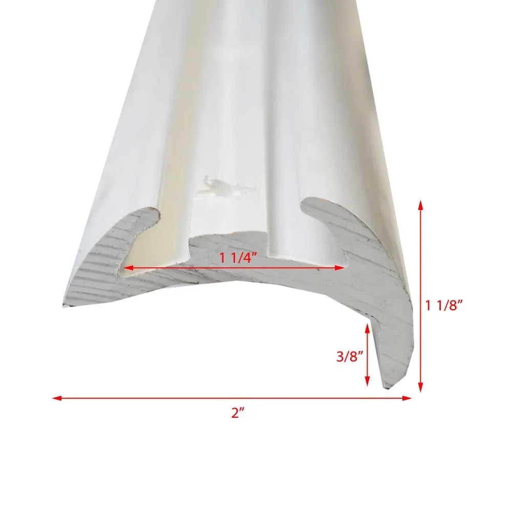 Taco Metals Boat Rub Rail V21-9677 | 2 x 1 1/8 Rigid White (26 FT)