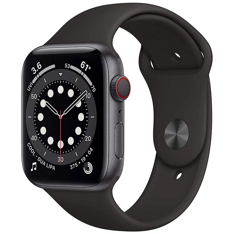 Pre-Owned Watch Series 6 44mm GPS - Space Gray Aluminum Case - Black Sport Band (2020) - Fair