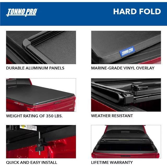 Tonno Pro Hard Fold, Hard Folding Truck Bed Tonneau Cover | HF-562 | Fits 2016 - 2023 Toyota Tacoma 6' 2" Bed (73.7")