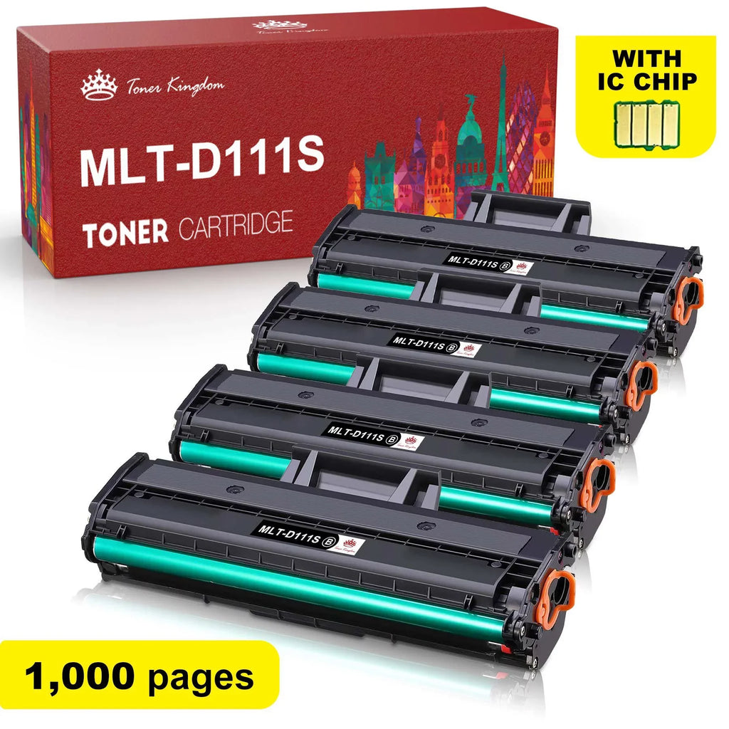 Tonerkingdom 4-Pack Compatible Toner Replacement for MLT-D111S 111S Work with Xpress M2020W M2070FW M2070W Laser Printer Ink (Black)