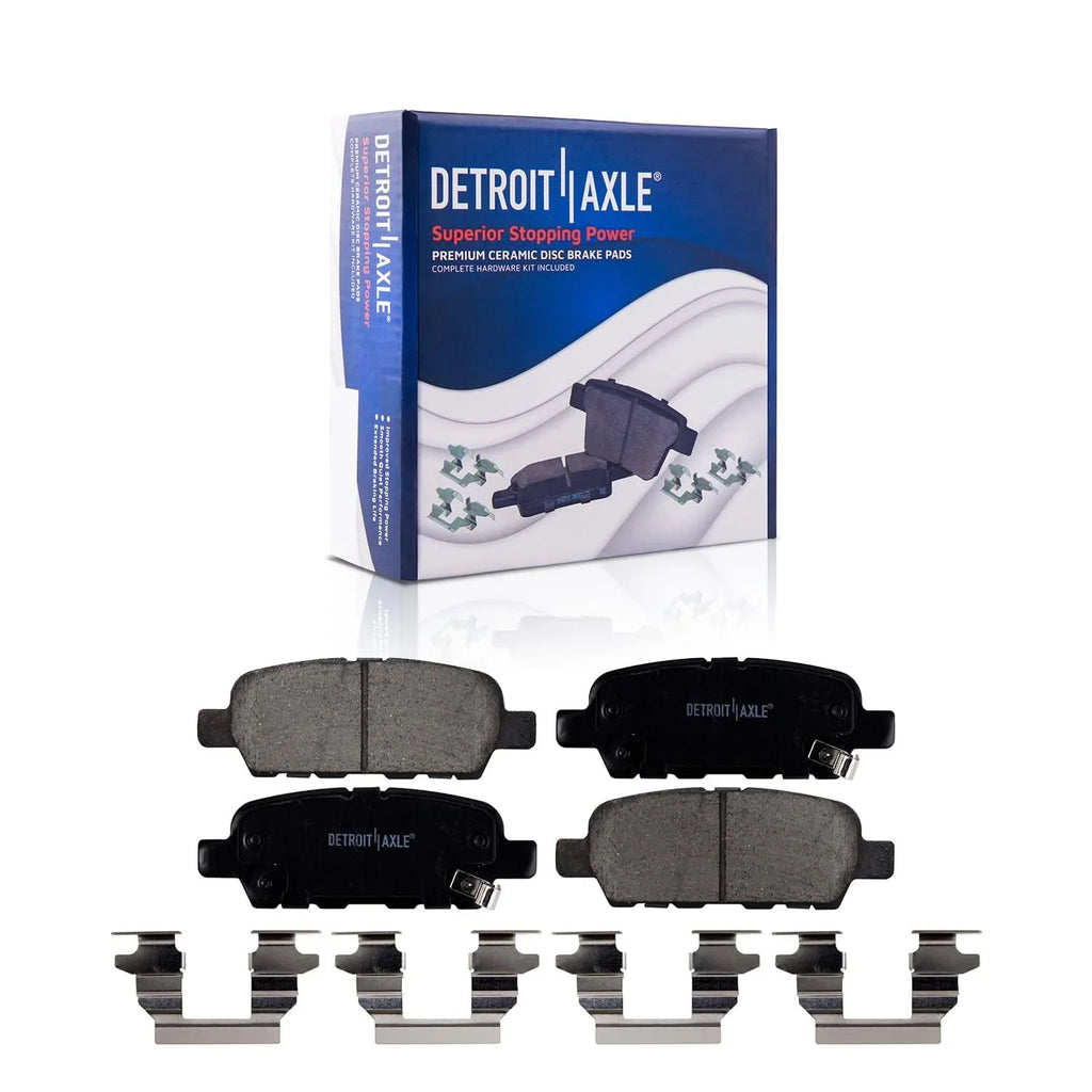 Detroit Axle - Brake Kit for 09-14 16-19 Nissan Maxima Drilled Slotted Brake Rotors Ceramic Brakes Pads 2009-2014 2016 2017 2018 2019 Front Rear Replacement: 12.56" Front 12.12" Rear Rotors