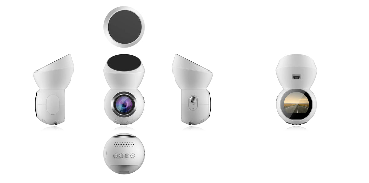 JS Dash 3.0 (WHITE) - Plug & Play Dash Cam- Full HD 1080p Dashcam w/ Parking Monitor & 1.22" LED Monitor & GPS *NEW & IMPROVED*