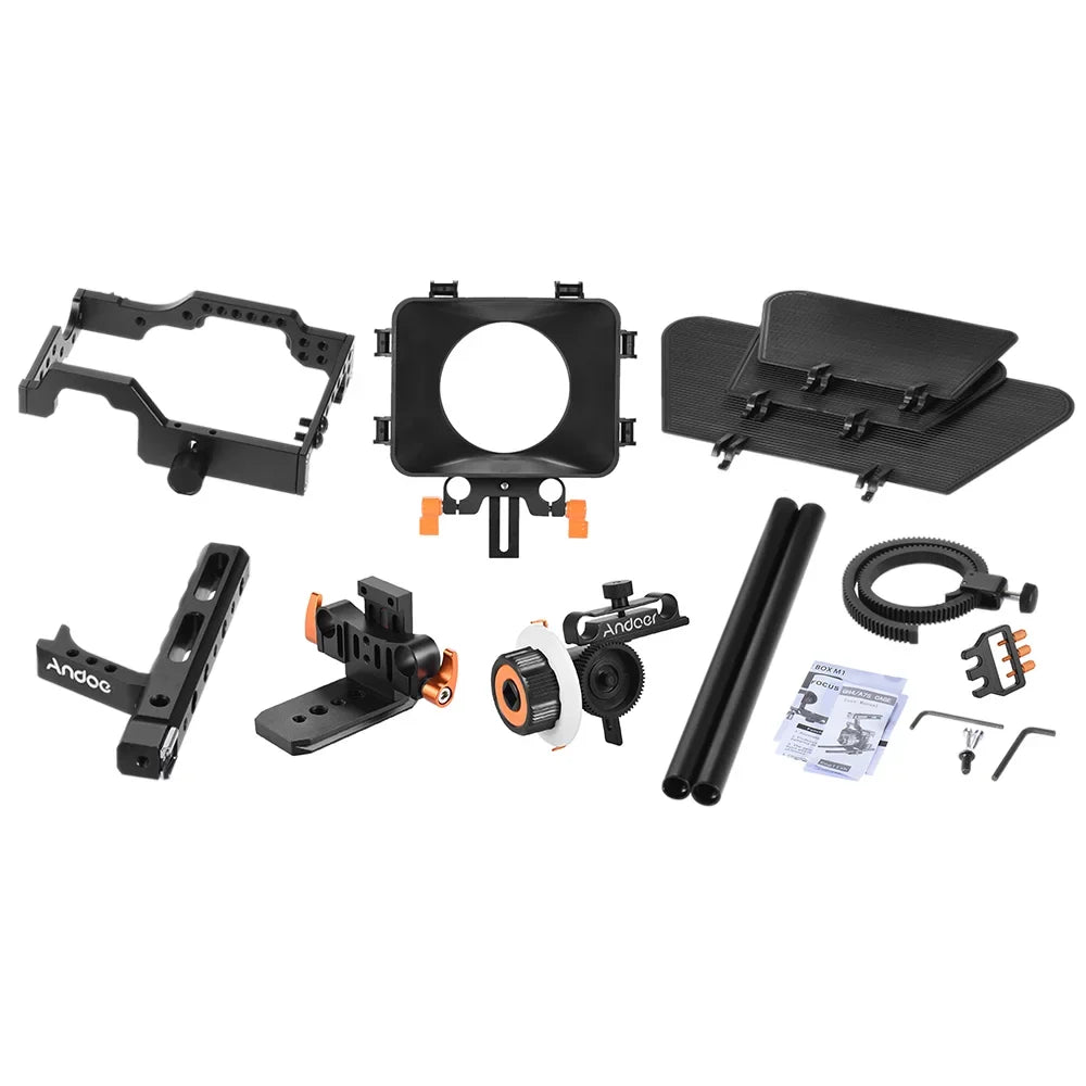 Moobody C500 Aluminum Alloy Camera Camcorder Video Cage Rig Kit Film Making System w/ Matte Box for GH4 Replacement for A7S/A7/A7R/A7RII/A7SII/A7IV ILDC Mirrorless Camera