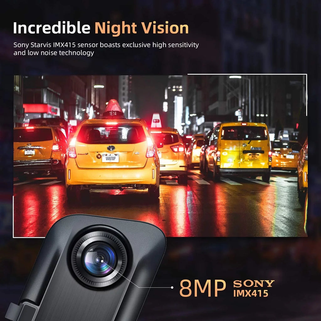 4K 12" Mirror Dash Cam - Vantop H612T Front & Rear View Dual Dash Camera, IPS Touch Monitor Voice Control Cars Mirror Camera W/Night Vision Parking Monitor