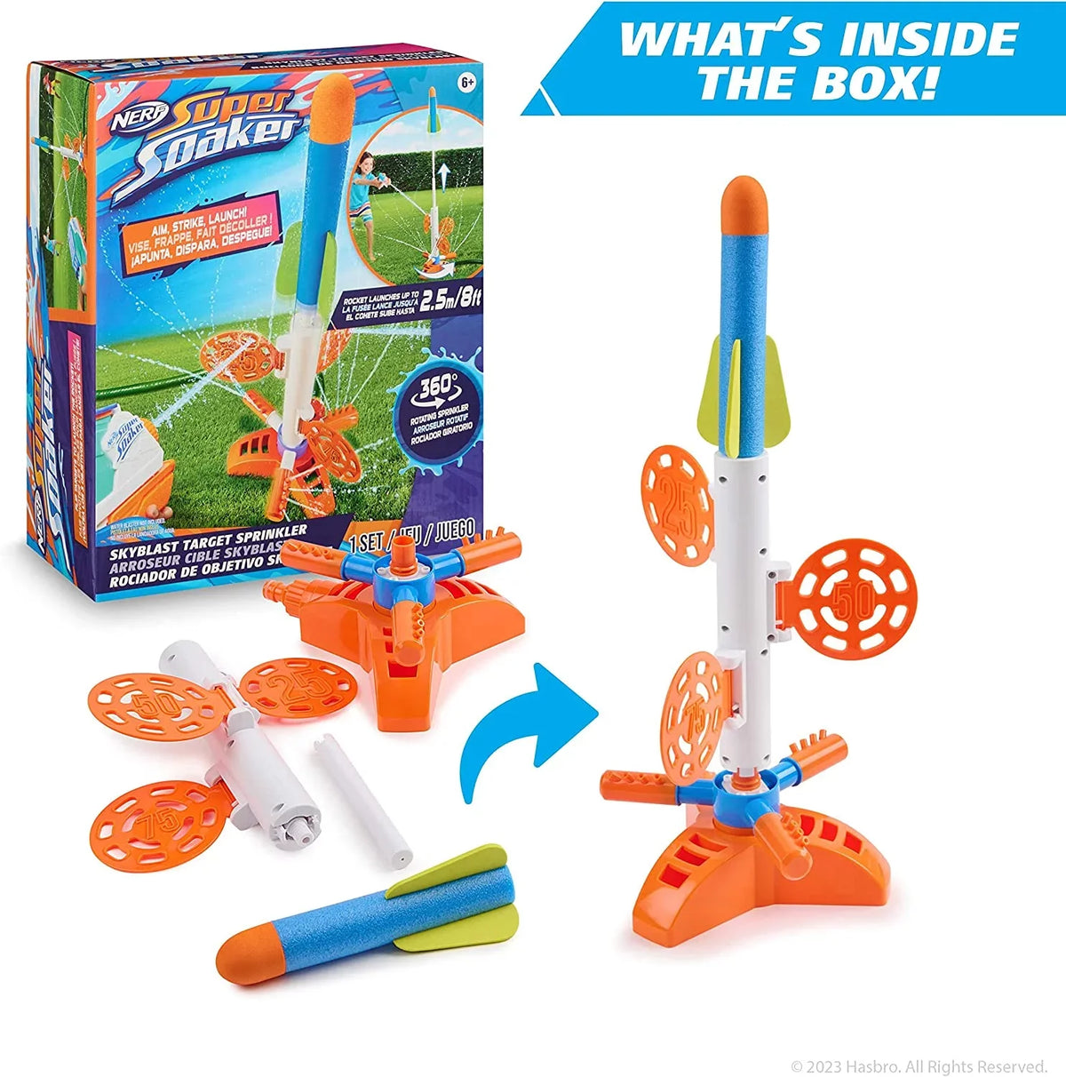 NERF Super Soaker SkyBlast Target Sprinkler for Kids Outdoor Play – Summer Fluid Games