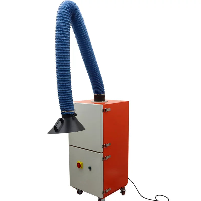 EQCOTWEA Mobile Welding Smoke Purifier Single Arm Welding Fume Extractor 220V