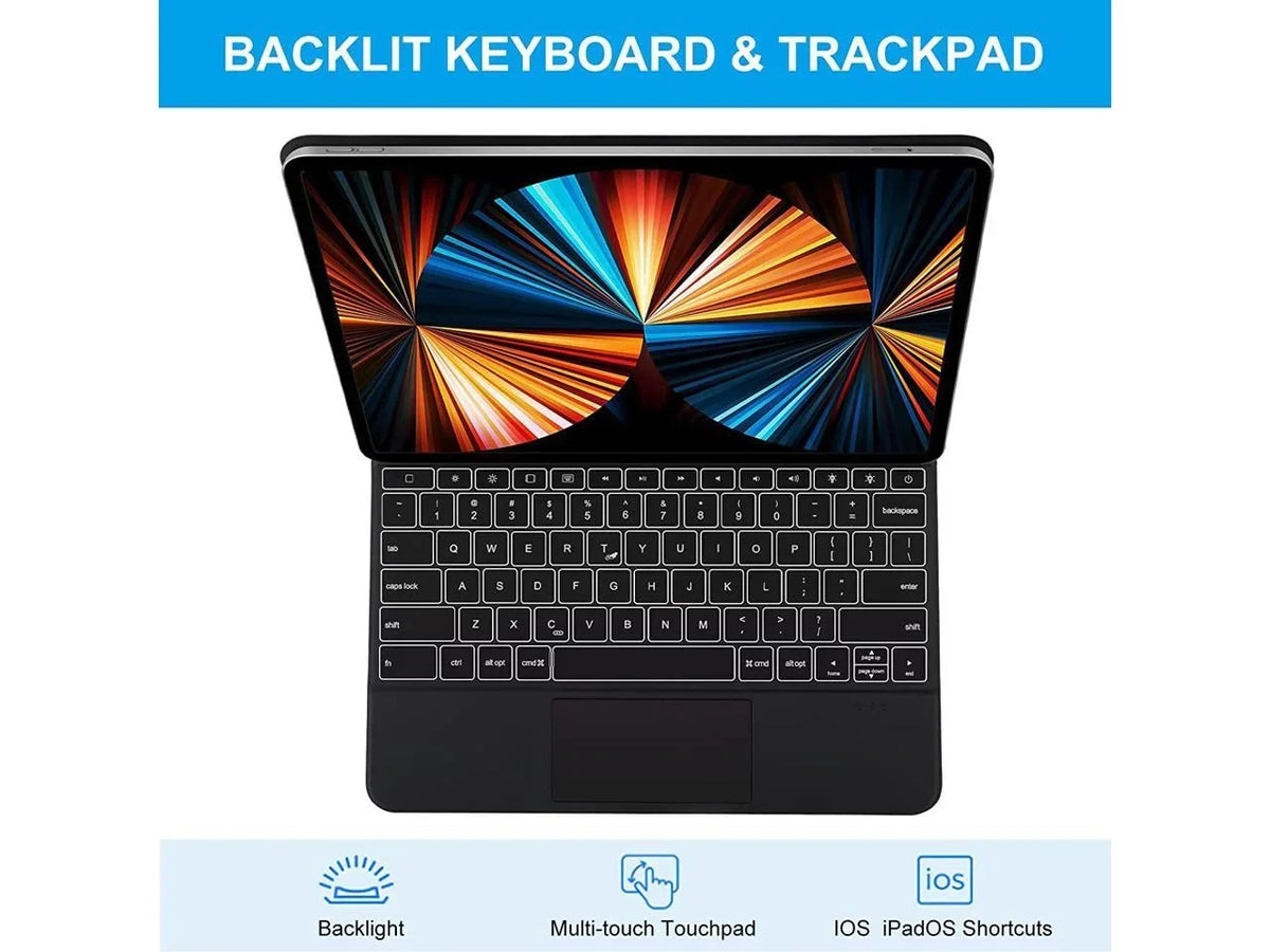 Magic Keyboard for iPad Pro 12.9 2022 6th Gen / 2021 5th Gen / 2020 4th Gen / 2018 3rd Gen - Backlit Trackpad Keyboard Magnetic Smart Stand Cover
