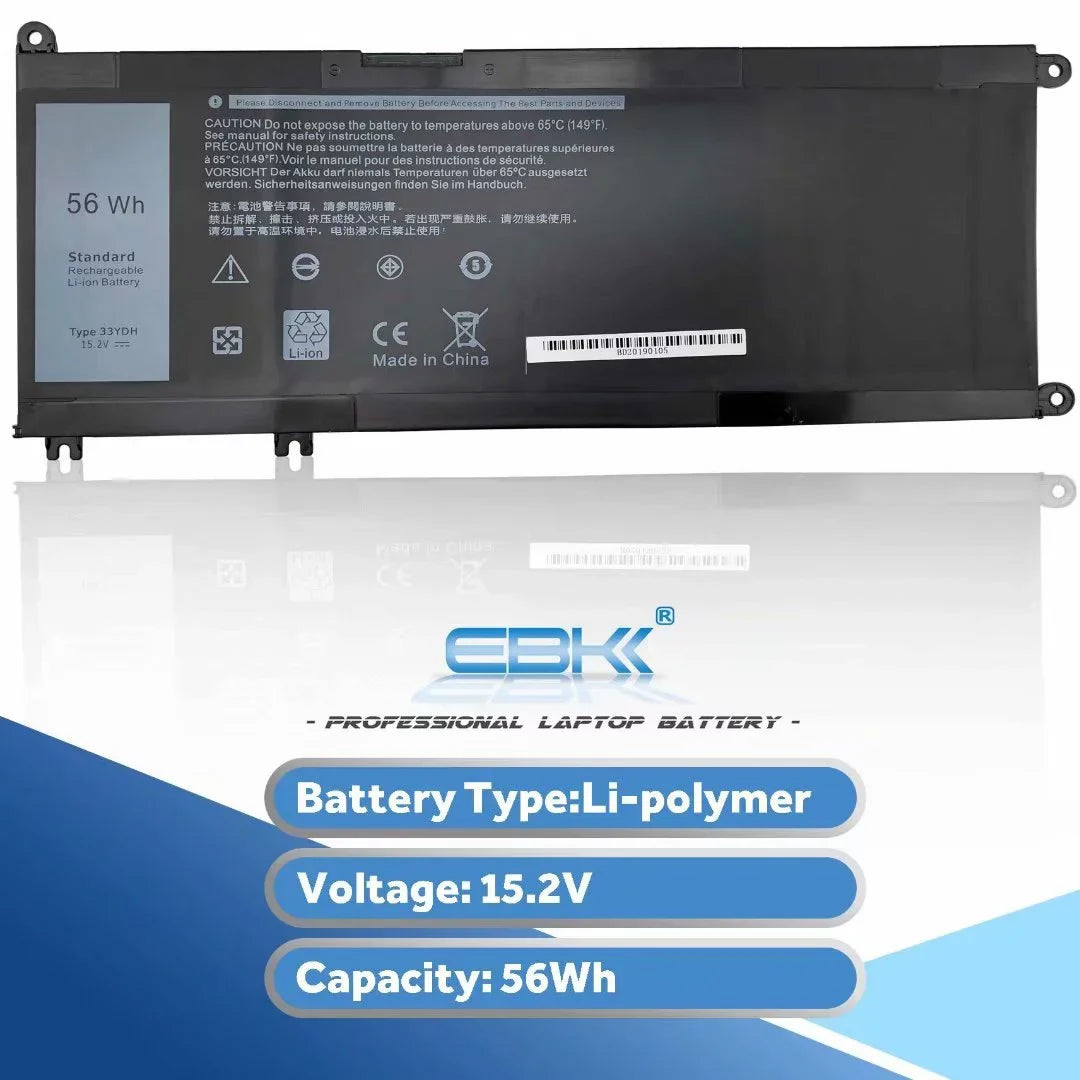 33YDH 15.2V 56Wh New Portable computer Battery for Inspiron 7778 Inspiron 7779 Inspiron 7586 Inspiron 7559 Inspiron 7570 Inspiron 17 7788 Inspiron 13 7353 Series PVHT1
