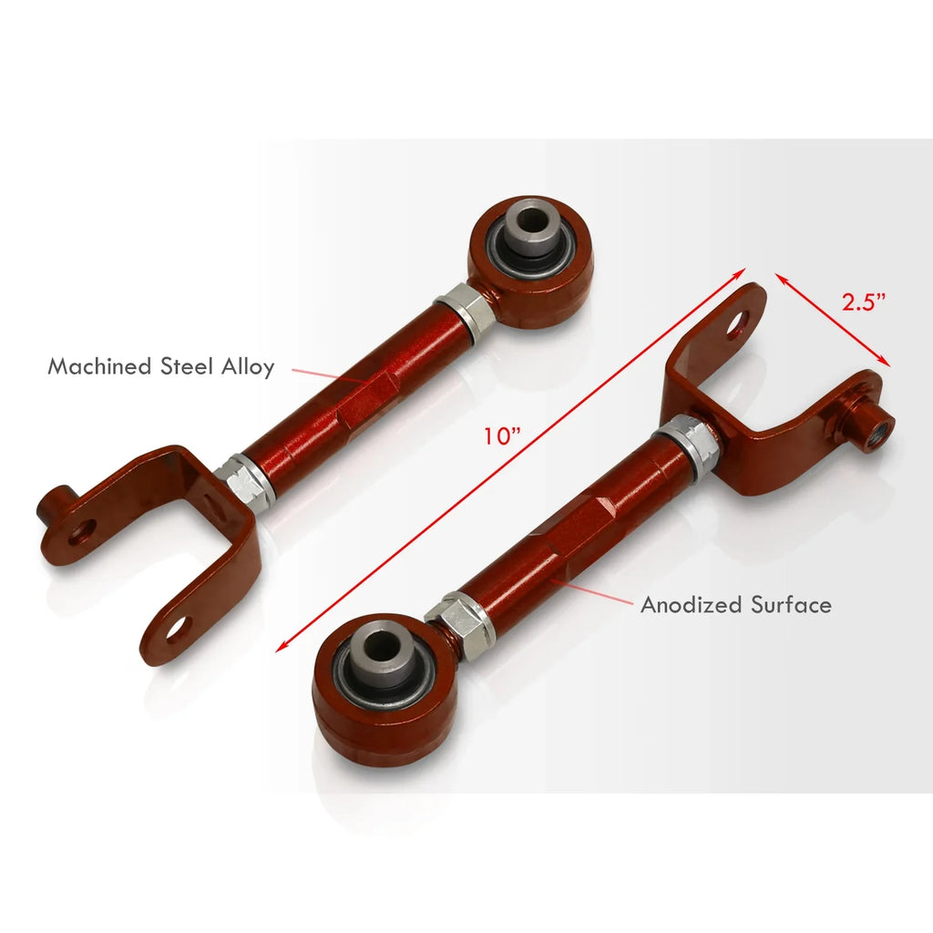 AJP Distributors Rear Upper Suspension Adjustable Camber Kit Control Arms UCA Set Red Compatible/Replacement For Mazda Miata MX-5 ND MX5 2016 2017 2018 2019 2020 2021 2022 2023 16 17 18 19 20 21 22 23