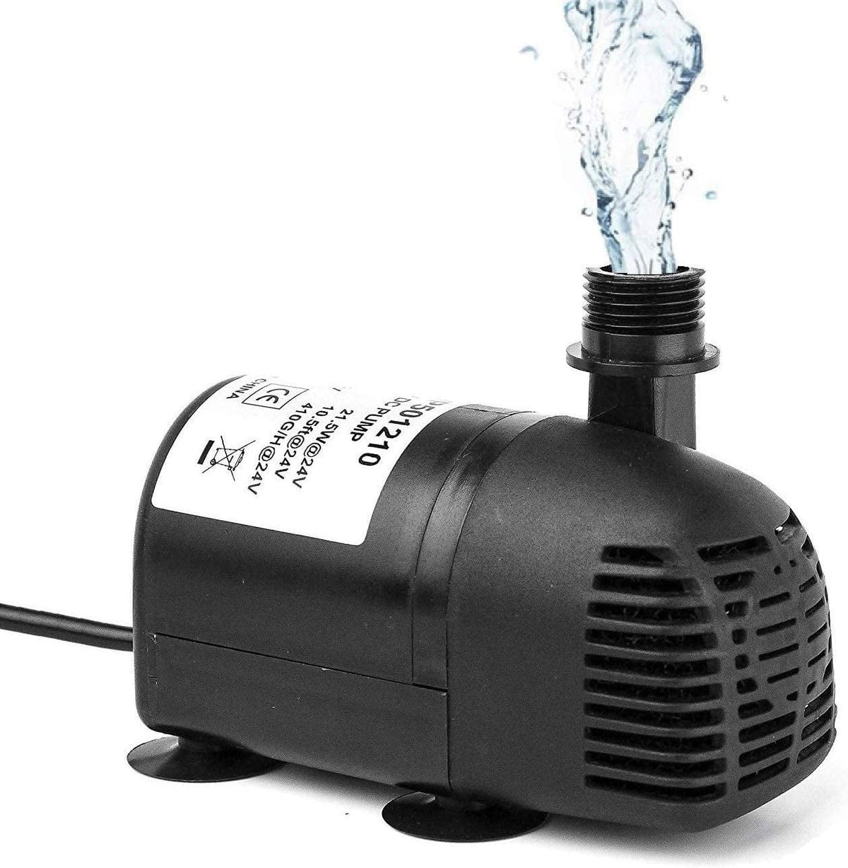12V - 24V DC Brushless Submersible Liquid Pump, 410GPH, for Solar Fountain, Fish Pond, and Aquarium 410GpH 1 Pack