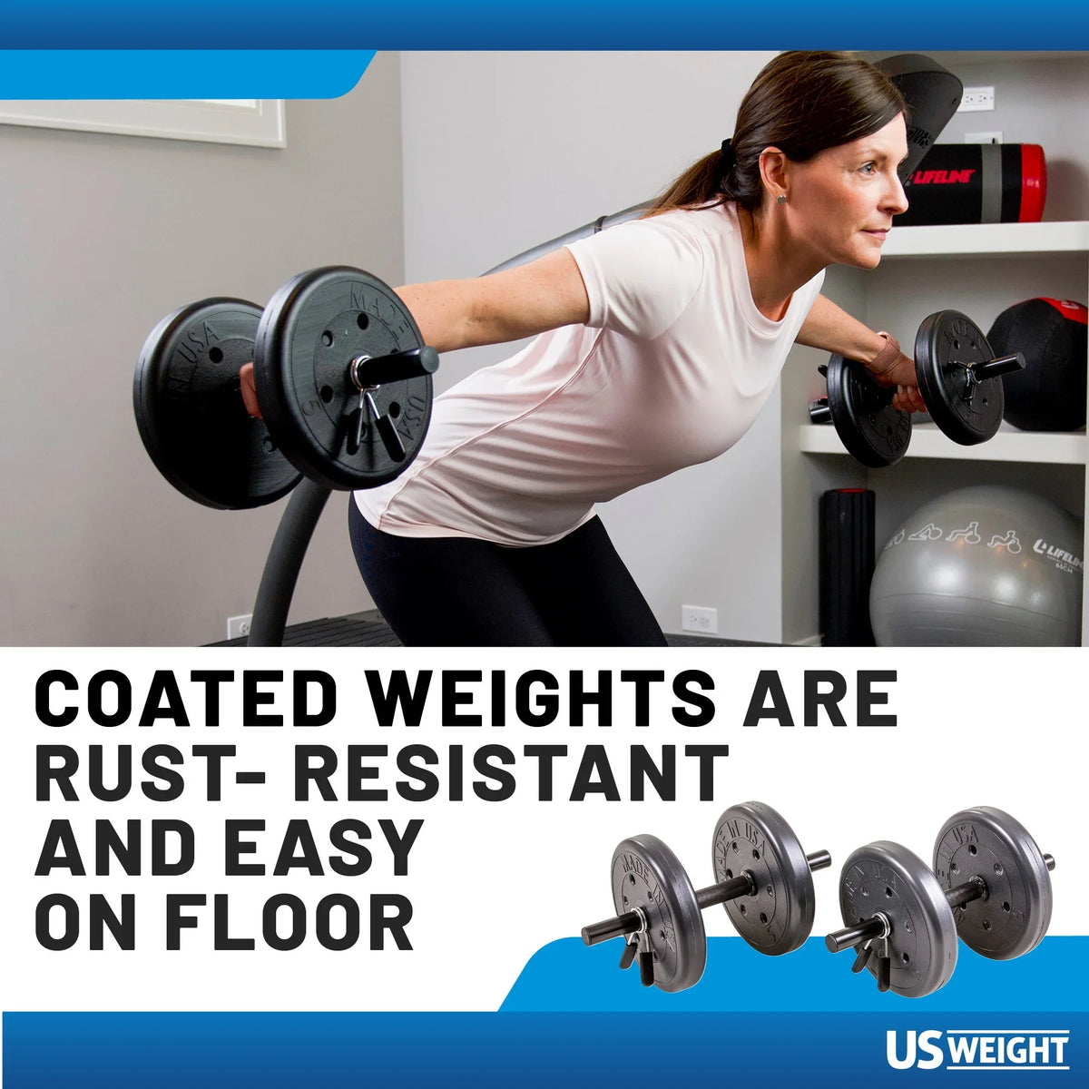 105 lb Barbell and Dumbell Weight Set Featuring Two 20 lb., Four 10 lb. and Four 5 lb. Weights, Two Dumbbell Bars & Full 6-foot Length Bar