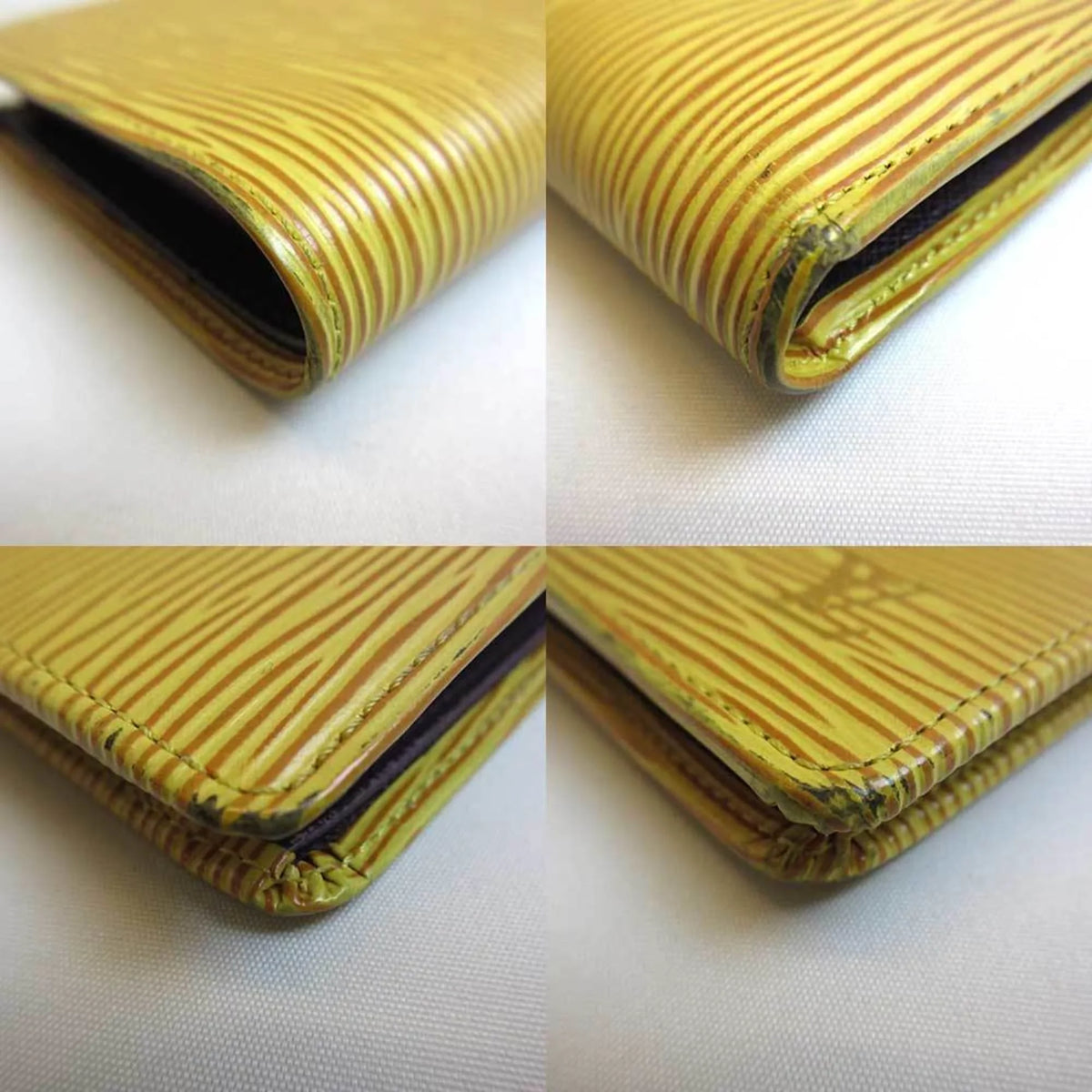 Pre-Owned Louis Vuitton Wallet Portobier Cult Credit Mini Folded Tassili Yellow Square Ladies Epi M63549 (Good)