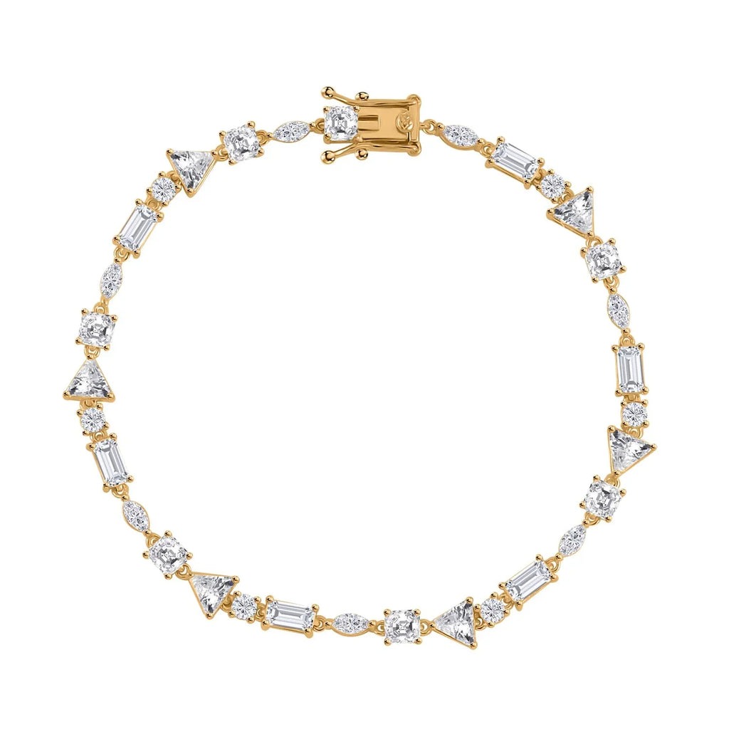 Shop LC Lustro Stella Cubic Zirconia CZ Marquise 925 Sterling Silver Vermeil Yellow Gold Plated Bracelet for Women Jewelry Size 8" Ct 10.66 Birthday Mothers Day Gifts for Mom