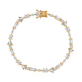 Shop LC Lustro Stella Cubic Zirconia CZ Marquise 925 Sterling Silver Vermeil Yellow Gold Plated Bracelet for Women Jewelry Size 8" Ct 10.66 Birthday Mothers Day Gifts for Mom