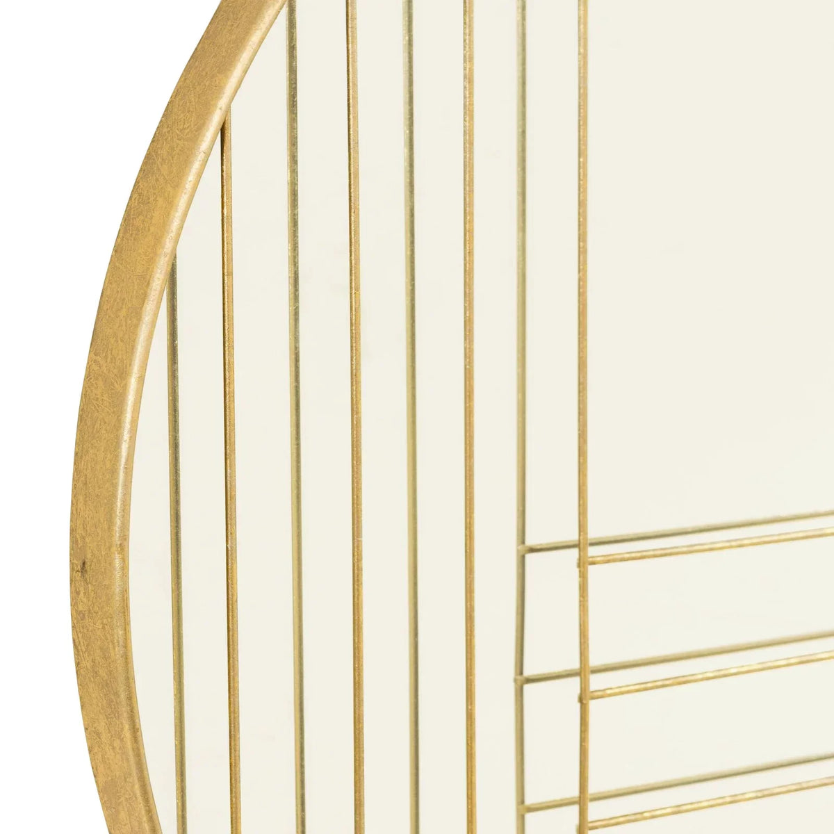 Aspire Home Accents Damis Modern Gold Leaf Metal Round Wall Mirror